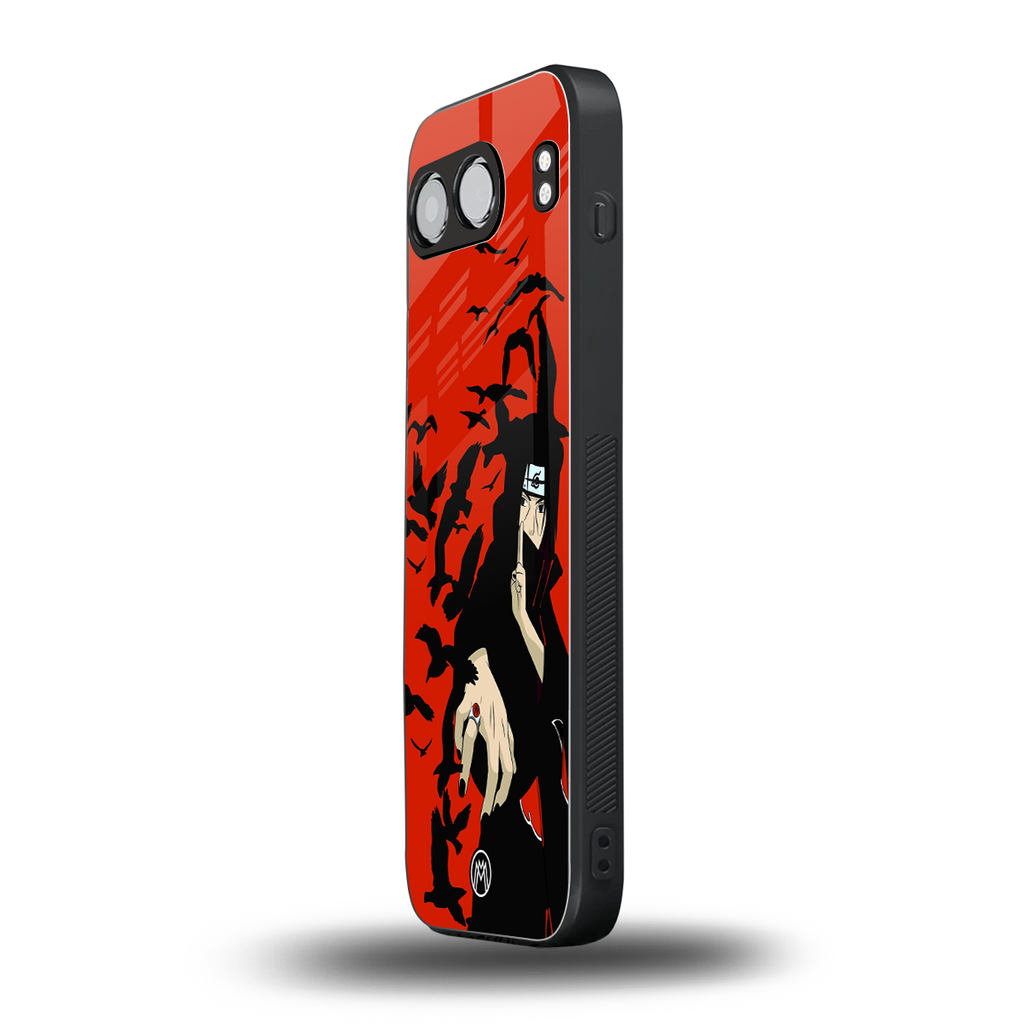 itachi uchiha red back phone cover | glass case for oneplus nord 4