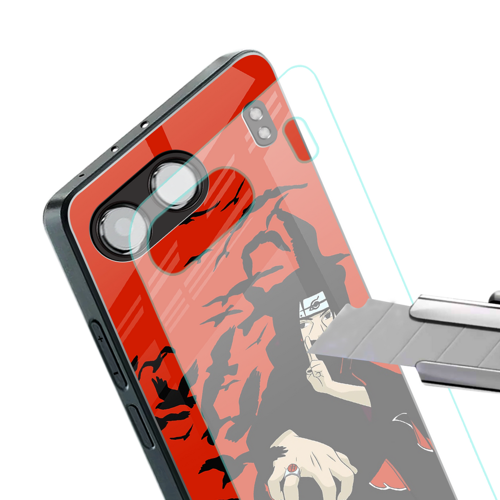 itachi uchiha red back phone cover | glass case for oneplus nord 4