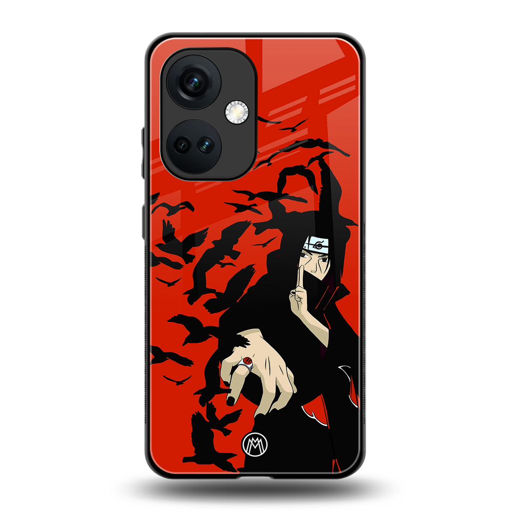 itachi uchiha red back phone cover | glass case for oneplus nord ce 3
