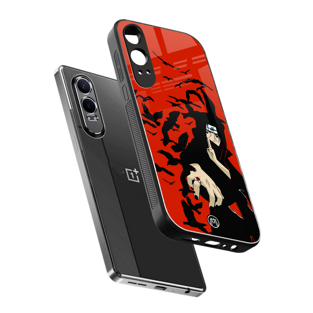 itachi uchiha red back phone cover | glass case for oneplus nord ce 4 lite