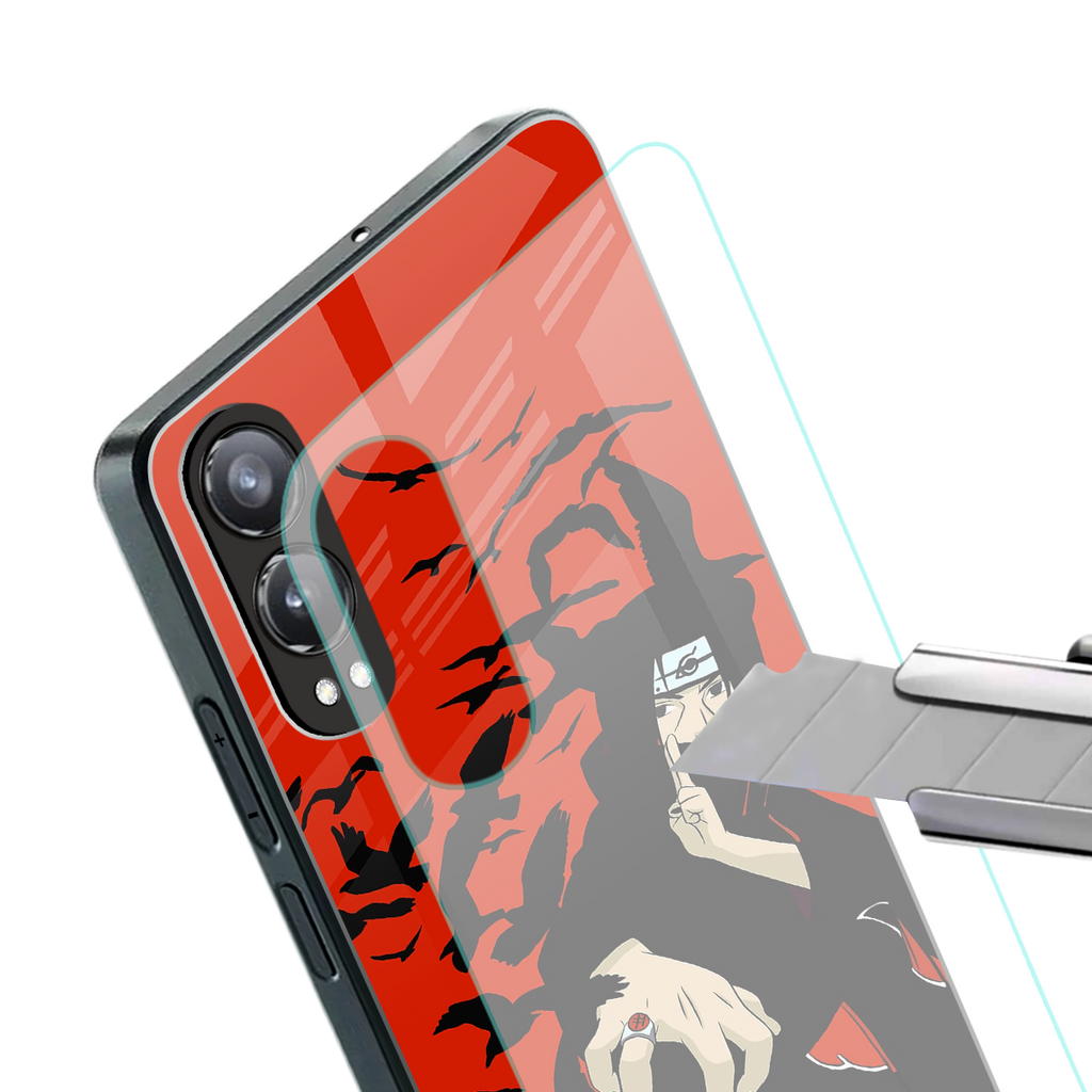itachi uchiha red back phone cover | glass case for oneplus nord ce 4 lite