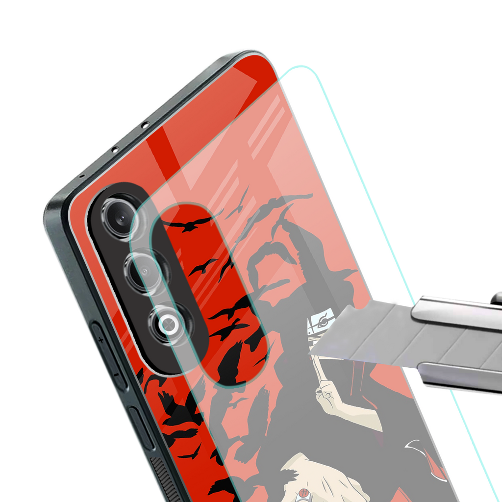itachi uchiha red back phone cover | glass case for oneplus nord ce 4
