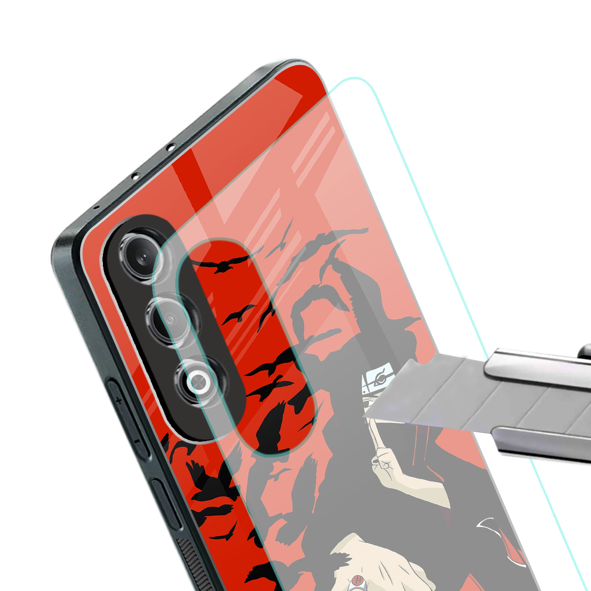 itachi uchiha red back phone cover | glass case for oneplus nord ce 4