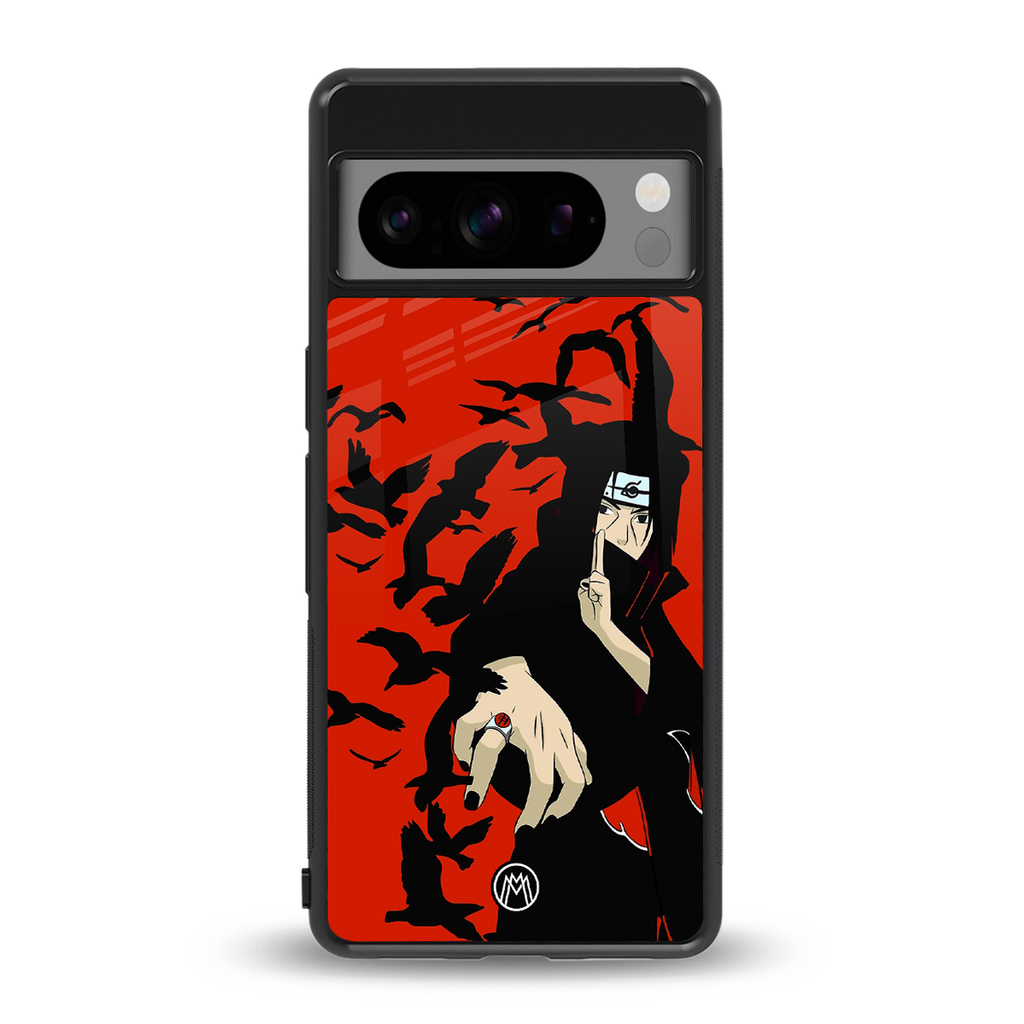 itachi uchiha red back phone cover | glass case for google pixel 8 pro