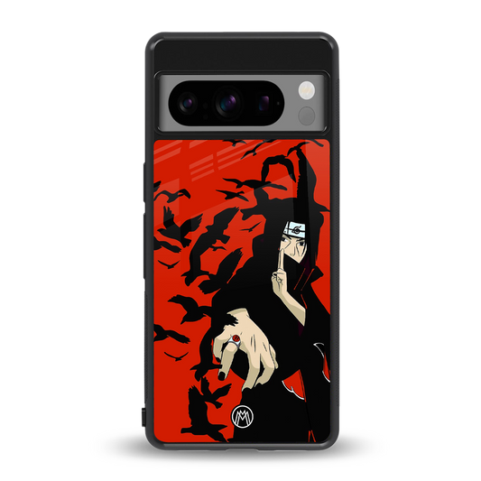 itachi uchiha red back phone cover | glass case for google pixel 8 pro