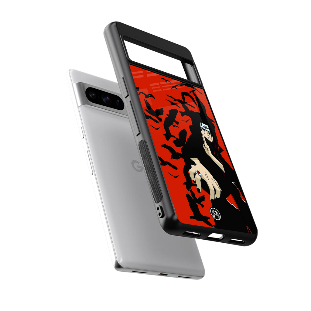 itachi uchiha red back phone cover | glass case for google pixel 8 pro