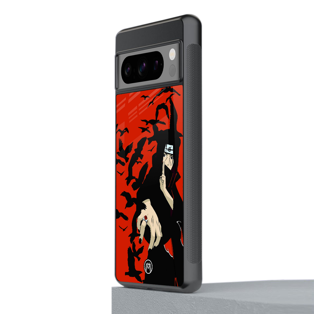 itachi uchiha red back phone cover | glass case for google pixel 8 pro