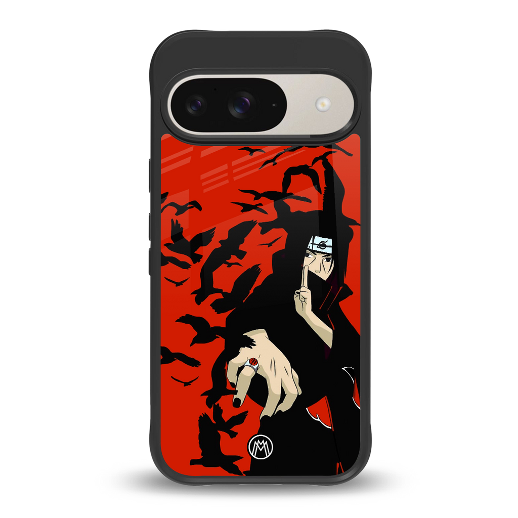 itachi uchiha red back phone cover | glass case for google pixel 9