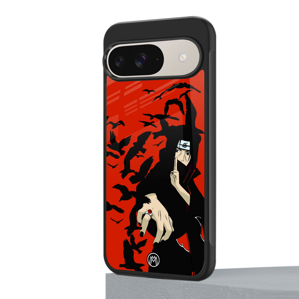 itachi uchiha red back phone cover | glass case for google pixel 9