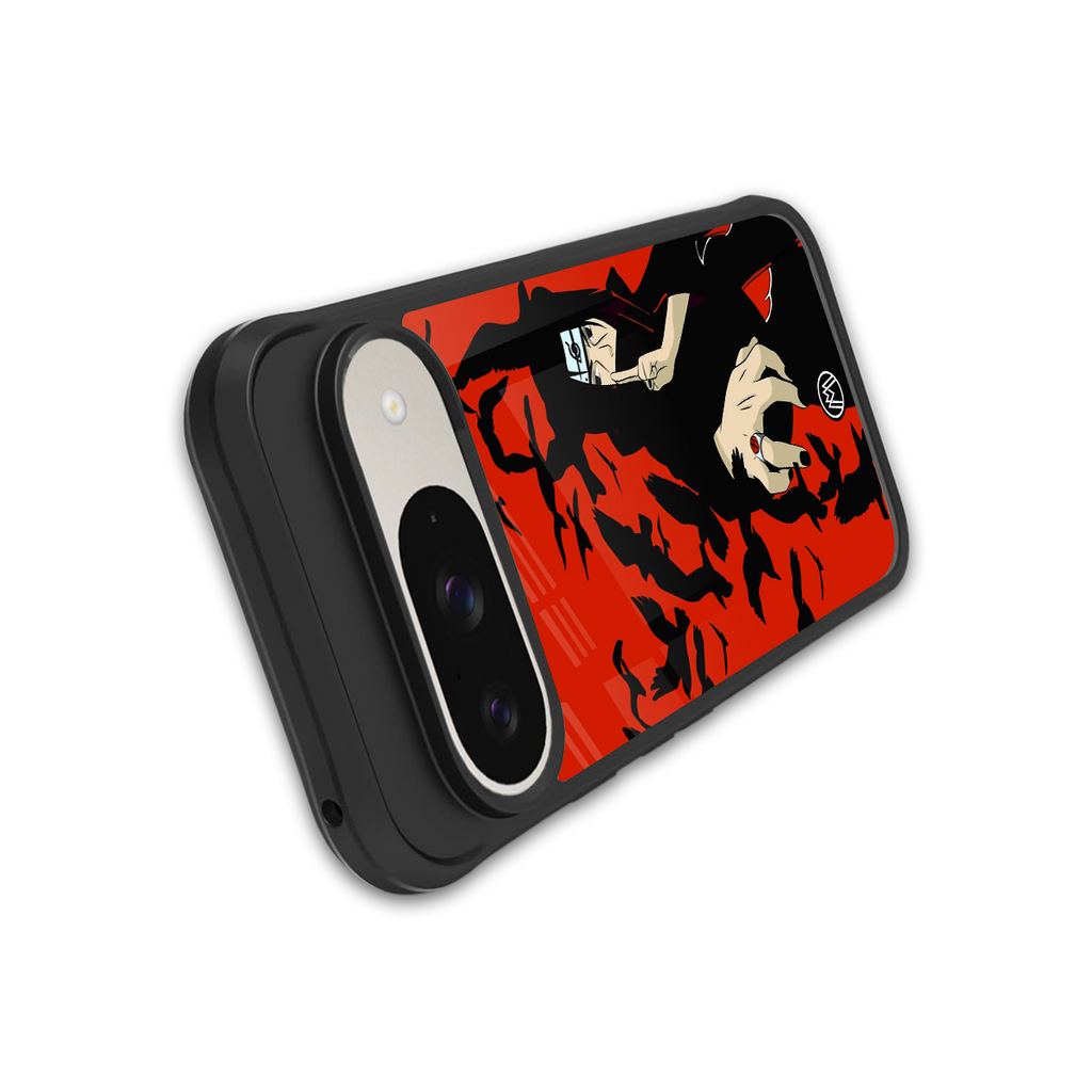 itachi uchiha red back phone cover | glass case for google pixel 9