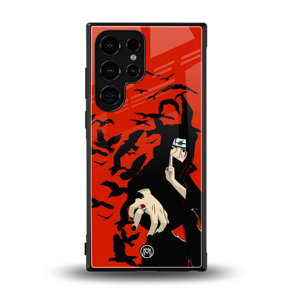 itachi uchiha red back phone cover | glass case for samsung galaxy s24 ultra