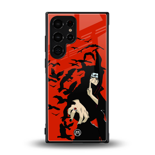itachi uchiha red back phone cover | glass case for samsung galaxy s23 ultra