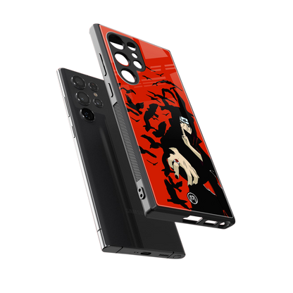 itachi uchiha red back phone cover | glass case for samsung galaxy s24 ultra