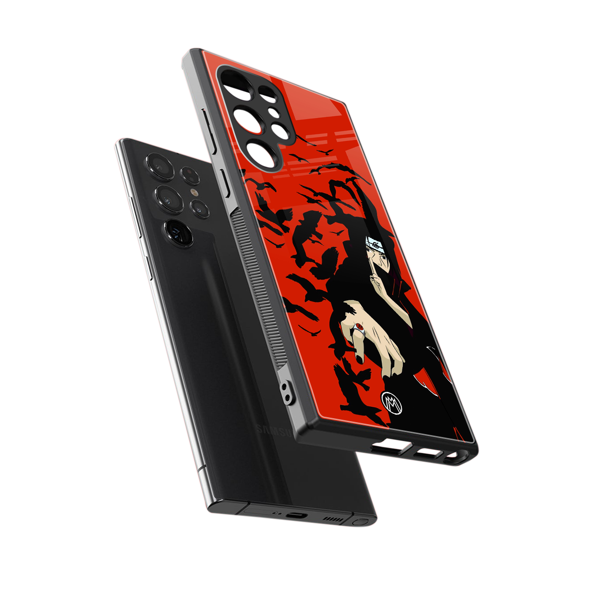 itachi uchiha red back phone cover | glass case for samsung galaxy s23 ultra