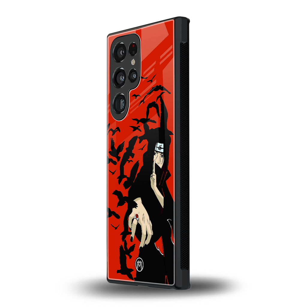 itachi uchiha red back phone cover | glass case for samsung galaxy s23 ultra