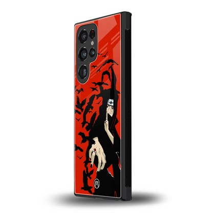 itachi uchiha red back phone cover | glass case for samsung galaxy s23 ultra