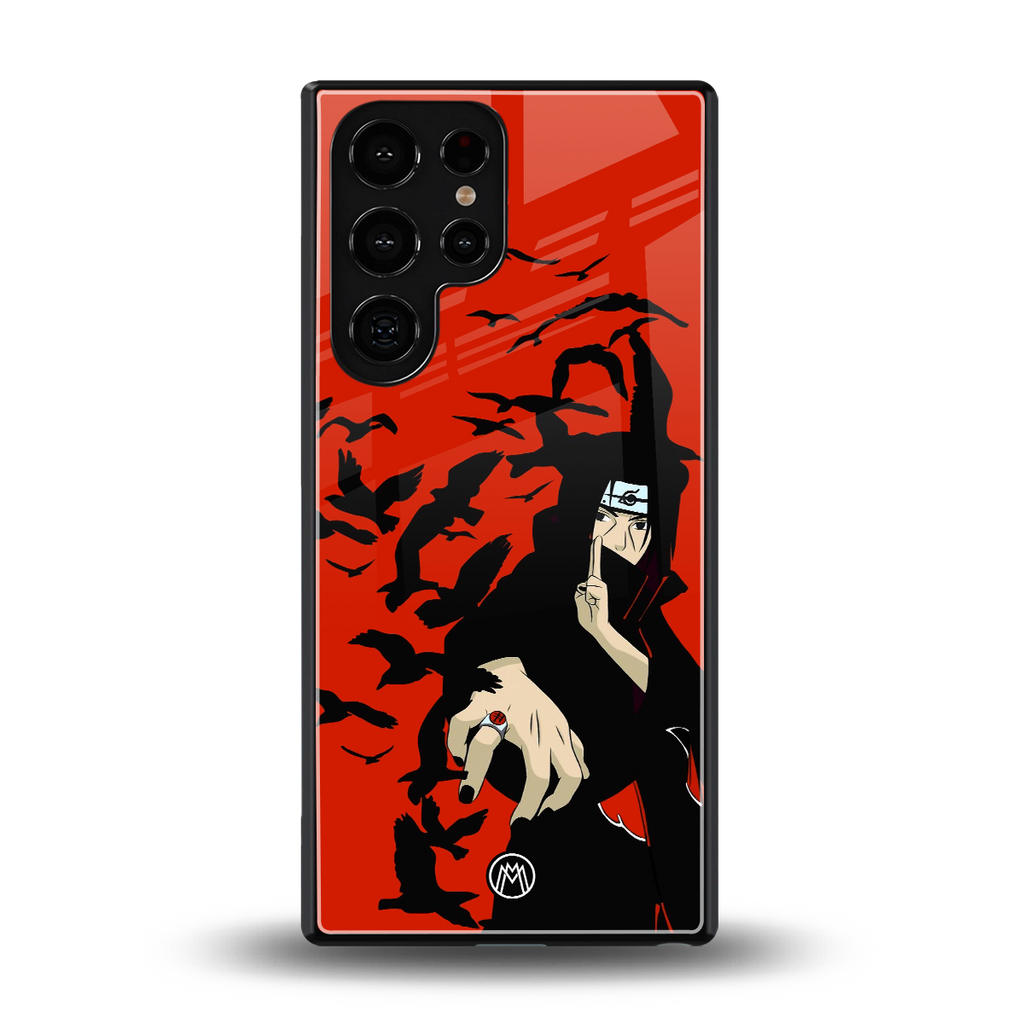 itachi uchiha red back phone cover | glass case for samsung galaxy s25 ultra