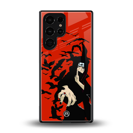 itachi uchiha red back phone cover | glass case for samsung galaxy s25 ultra