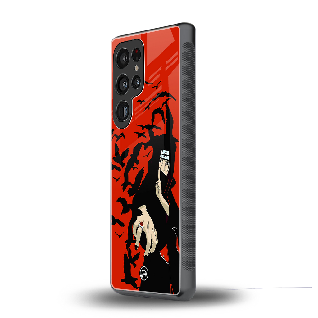 itachi uchiha red back phone cover | glass case for samsung galaxy s25 ultra