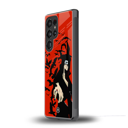 itachi uchiha red back phone cover | glass case for samsung galaxy s25 ultra