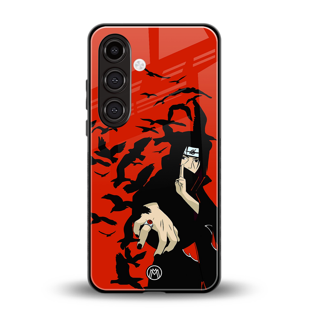 itachi uchiha red back phone cover | glass case for samsung galaxy s23 plus