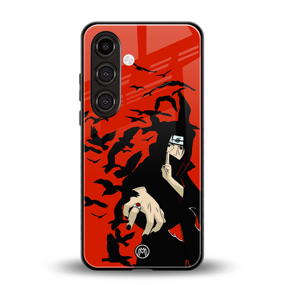 itachi uchiha red back phone cover | glass case for samsung galaxy s23 plus