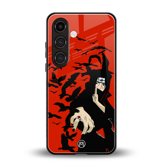 itachi uchiha red back phone cover | glass case for samsung galaxy s23 plus