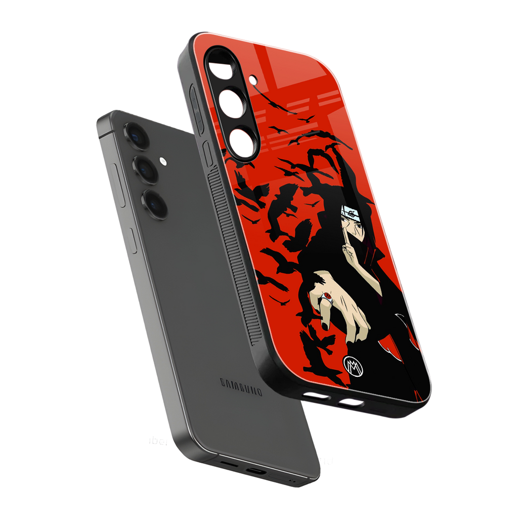 itachi uchiha red back phone cover | glass case for samsung galaxy s23 plus