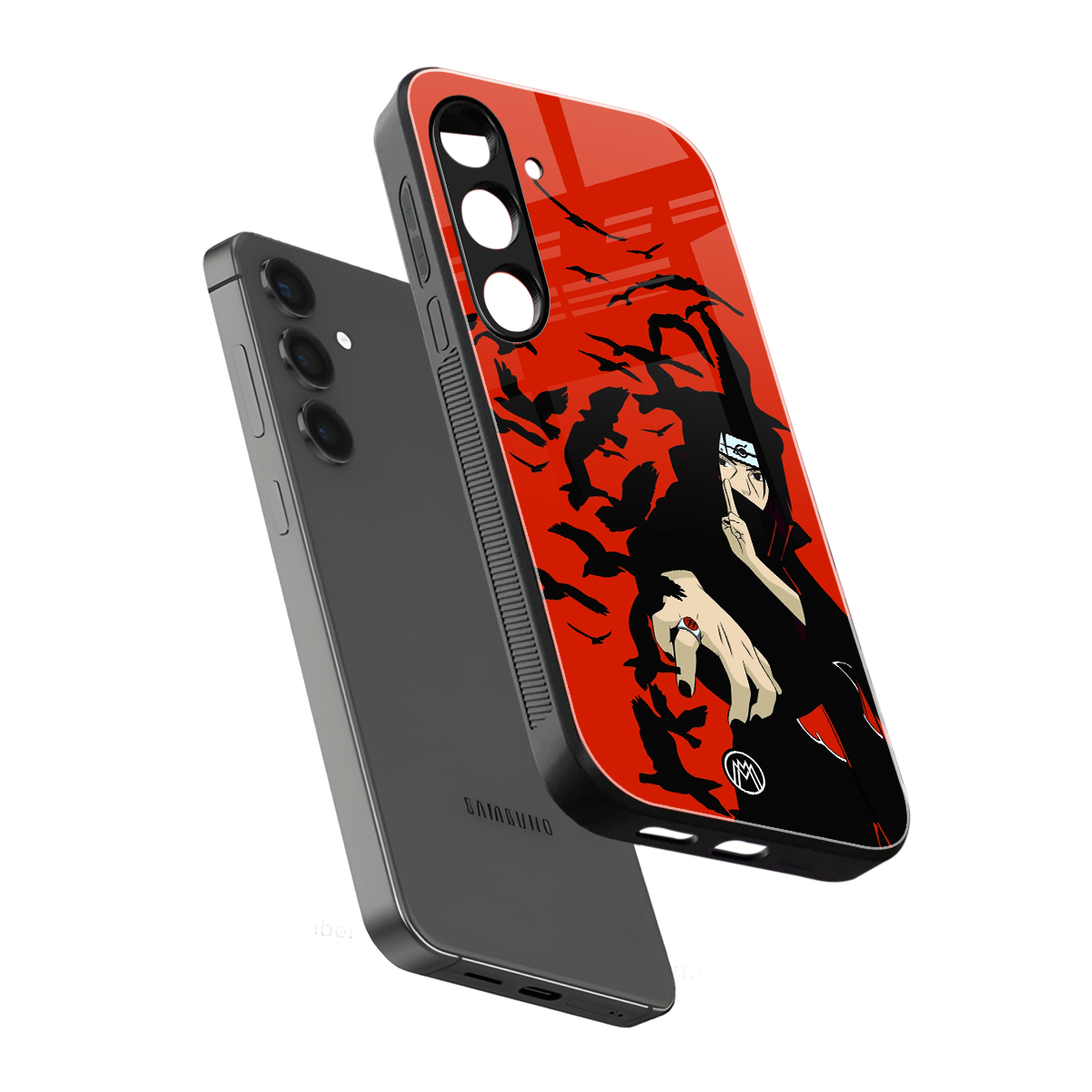 itachi uchiha red back phone cover | glass case for samsung galaxy s23 plus
