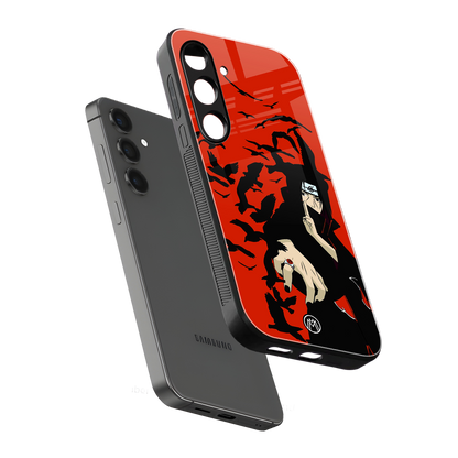 itachi uchiha red back phone cover | glass case for samsung galaxy s23 plus