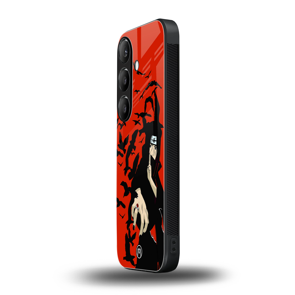 itachi uchiha red back phone cover | glass case for samsung galaxy s24