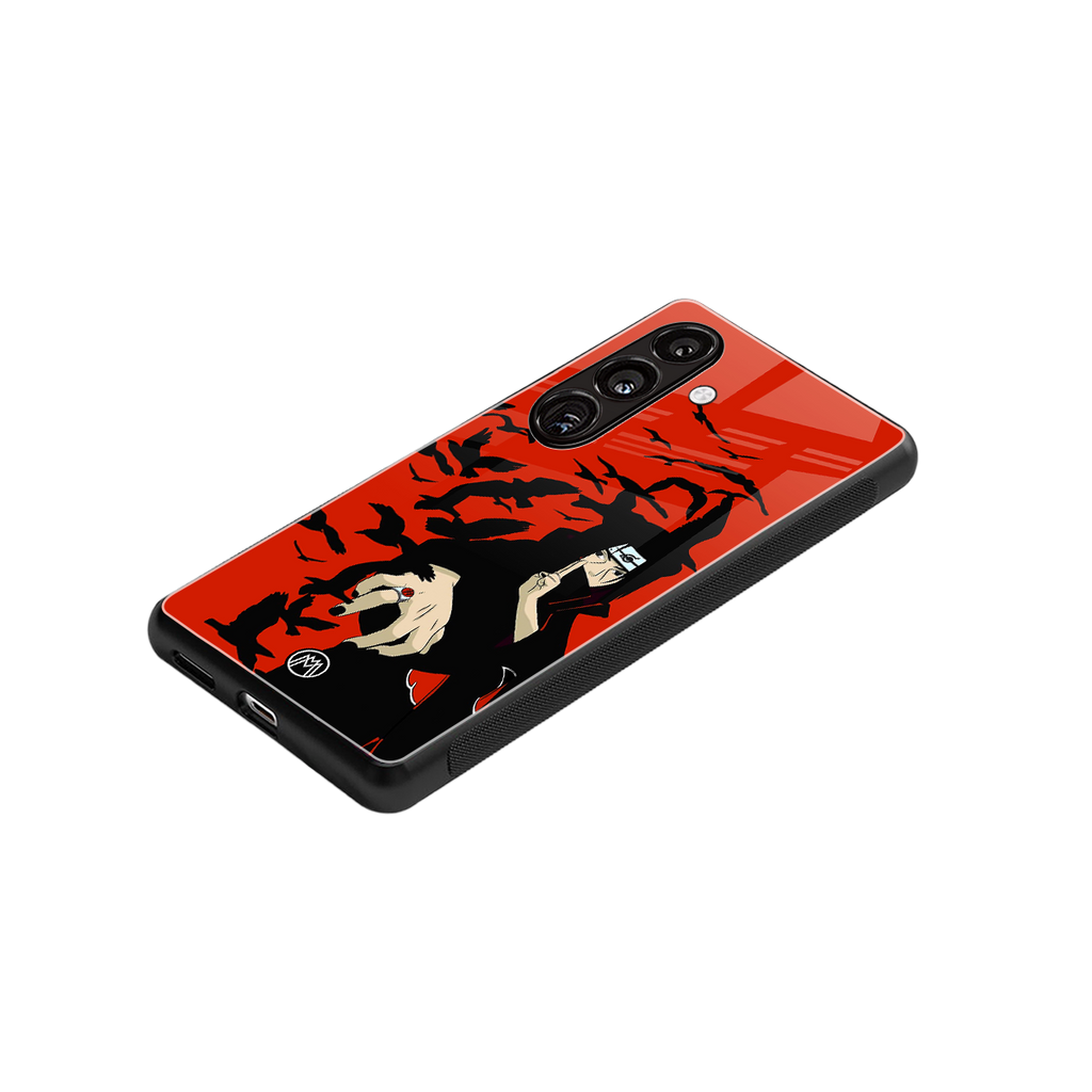 itachi uchiha red back phone cover | glass case for samsung galaxy s24
