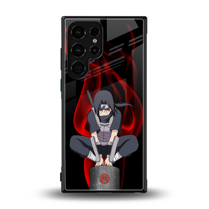 itachi uchiha back phone cover | glass case for samsung galaxy s24 ultra