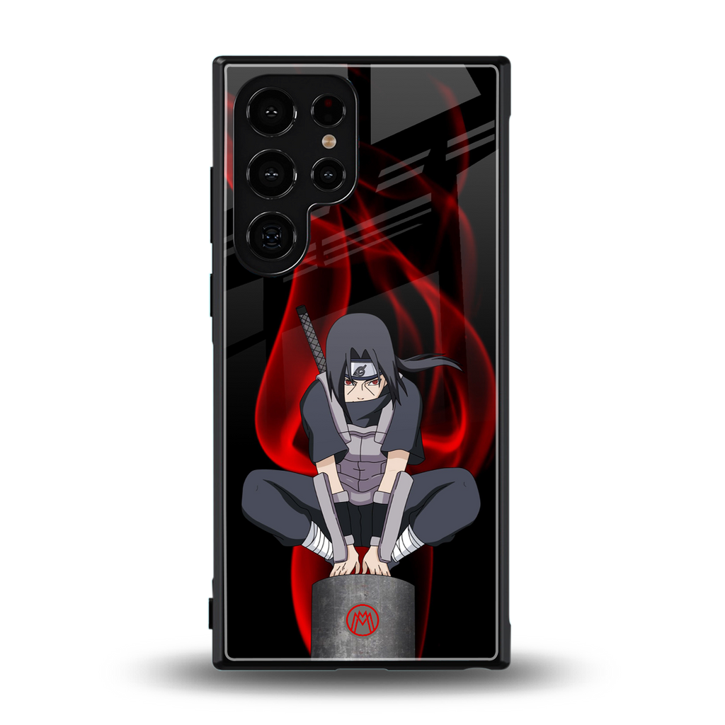 itachi uchiha back phone cover | glass case for samsung galaxy s23 ultra