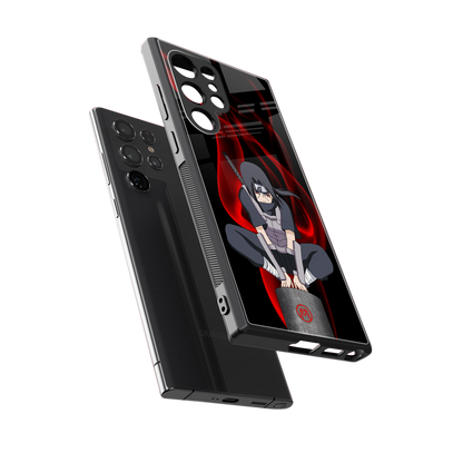 itachi uchiha back phone cover | glass case for samsung galaxy s24 ultra