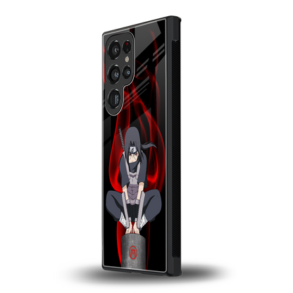 itachi uchiha back phone cover | glass case for samsung galaxy s24 ultra
