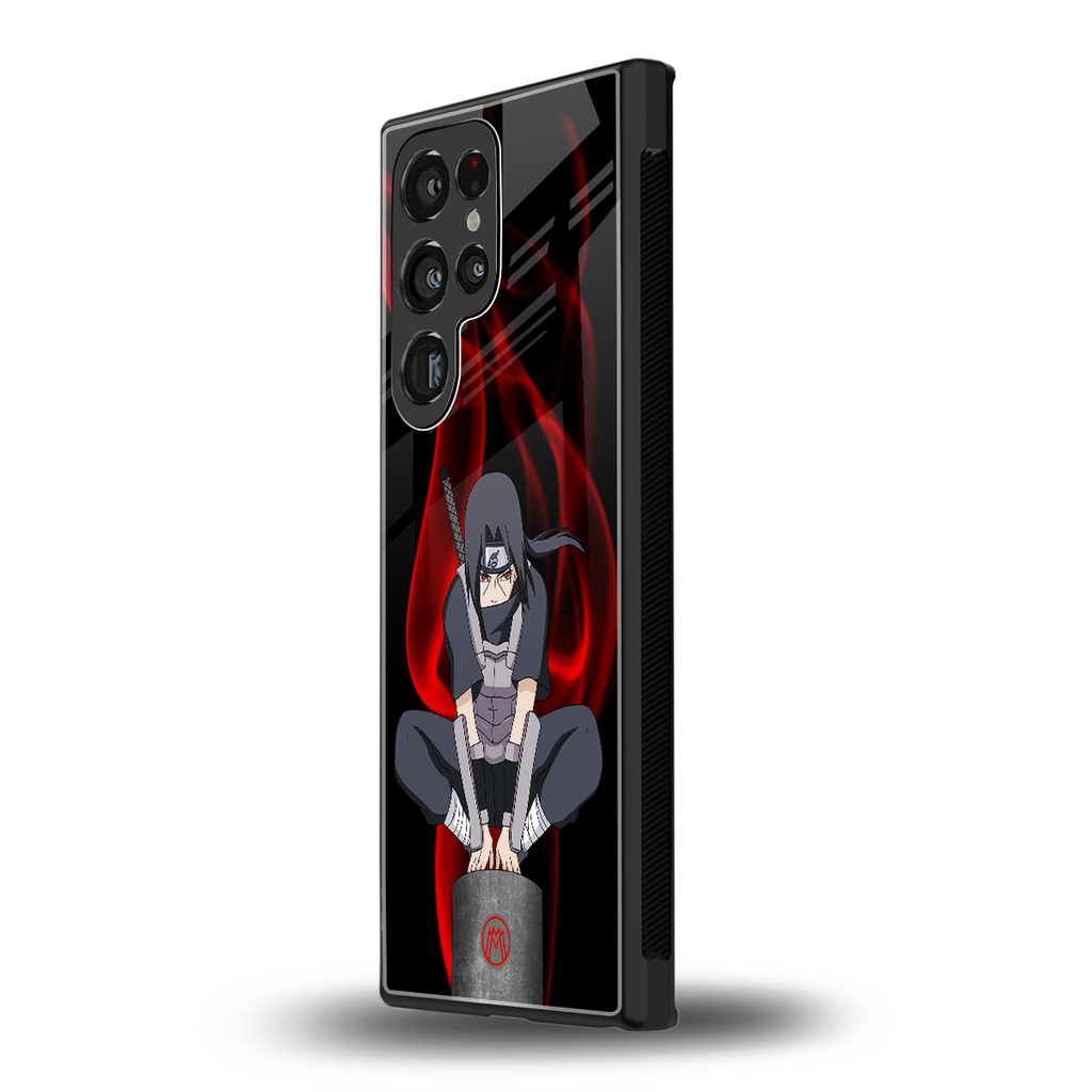 itachi uchiha back phone cover | glass case for samsung galaxy s23 ultra