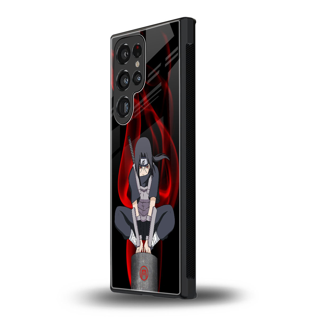 itachi uchiha back phone cover | glass case for samsung galaxy s23 ultra