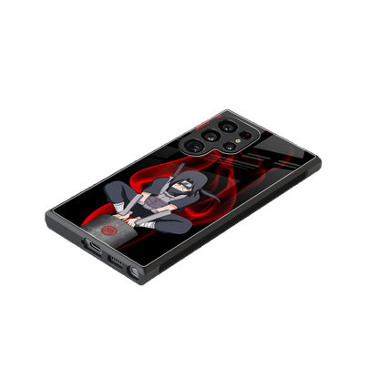 itachi uchiha back phone cover | glass case for samsung galaxy s24 ultra