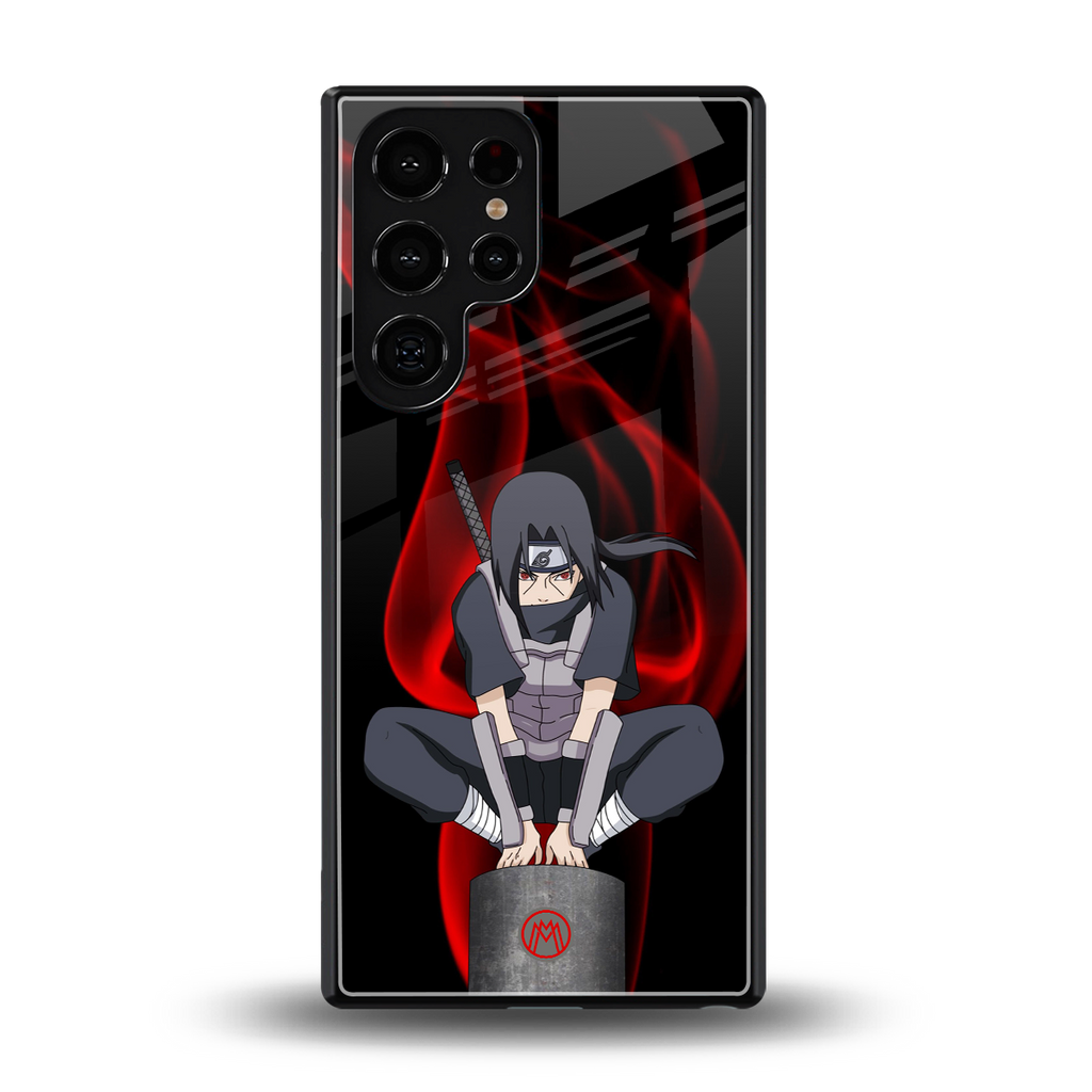 itachi uchiha back phone cover | glass case for samsung galaxy s25 ultra