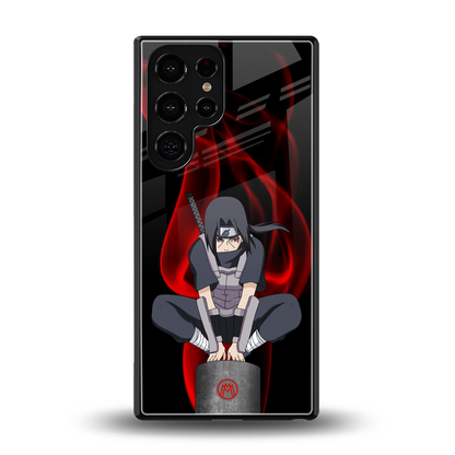 itachi uchiha back phone cover | glass case for samsung galaxy s25 ultra