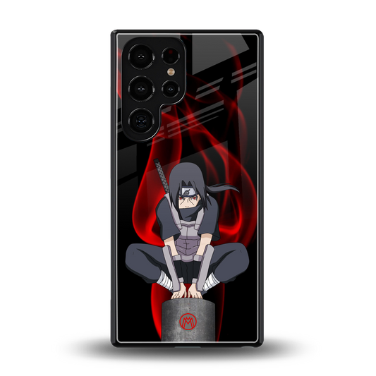 itachi uchiha back phone cover | glass case for samsung galaxy s25 ultra