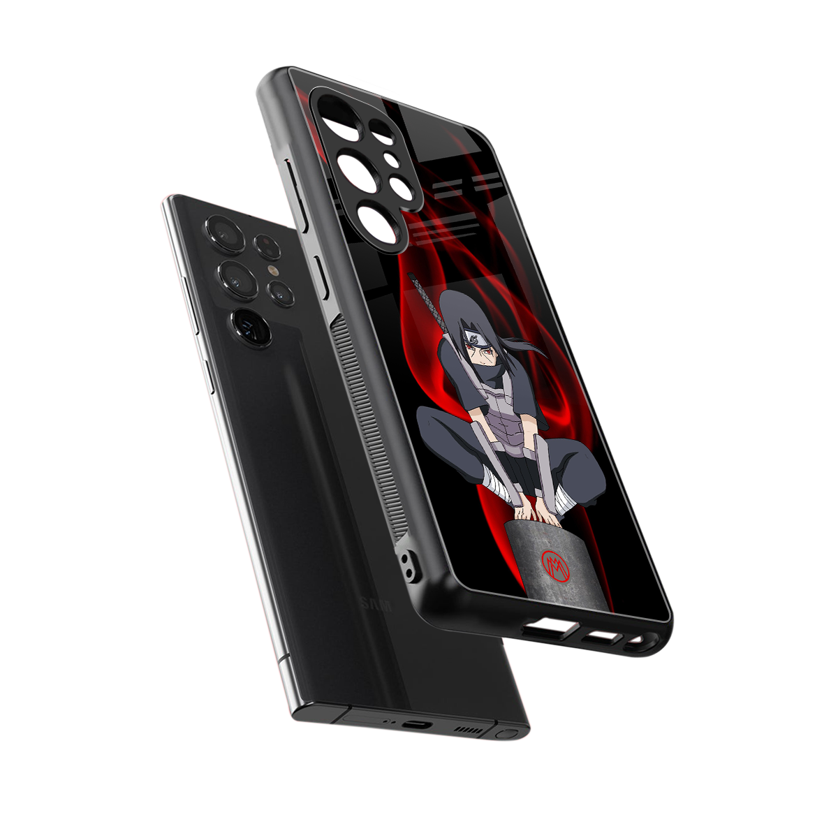 itachi uchiha back phone cover | glass case for samsung galaxy s25 ultra