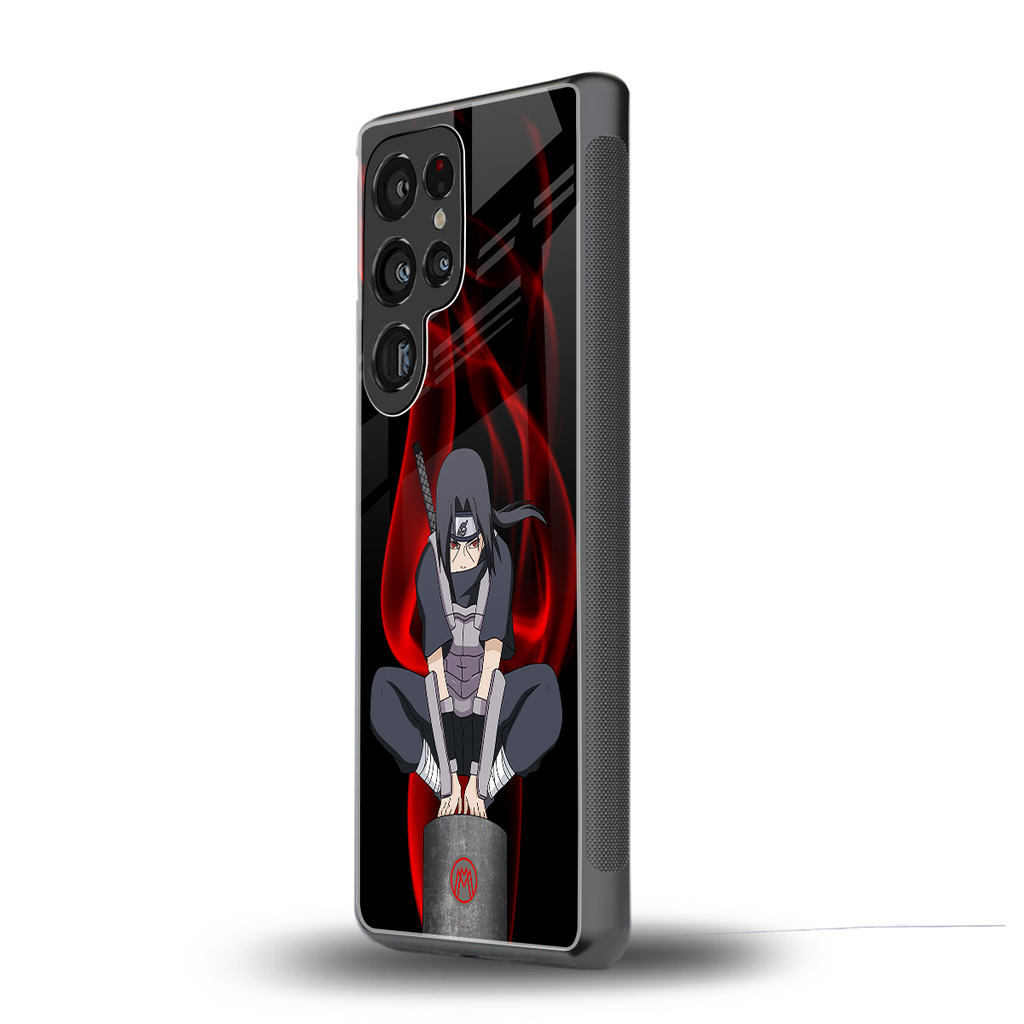 itachi uchiha back phone cover | glass case for samsung galaxy s25 ultra