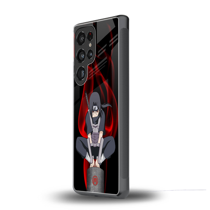 itachi uchiha back phone cover | glass case for samsung galaxy s25 ultra