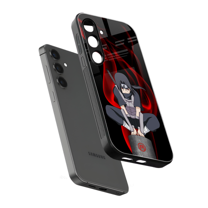 itachi uchiha back phone cover | glass case for samsung galaxy s23 plus