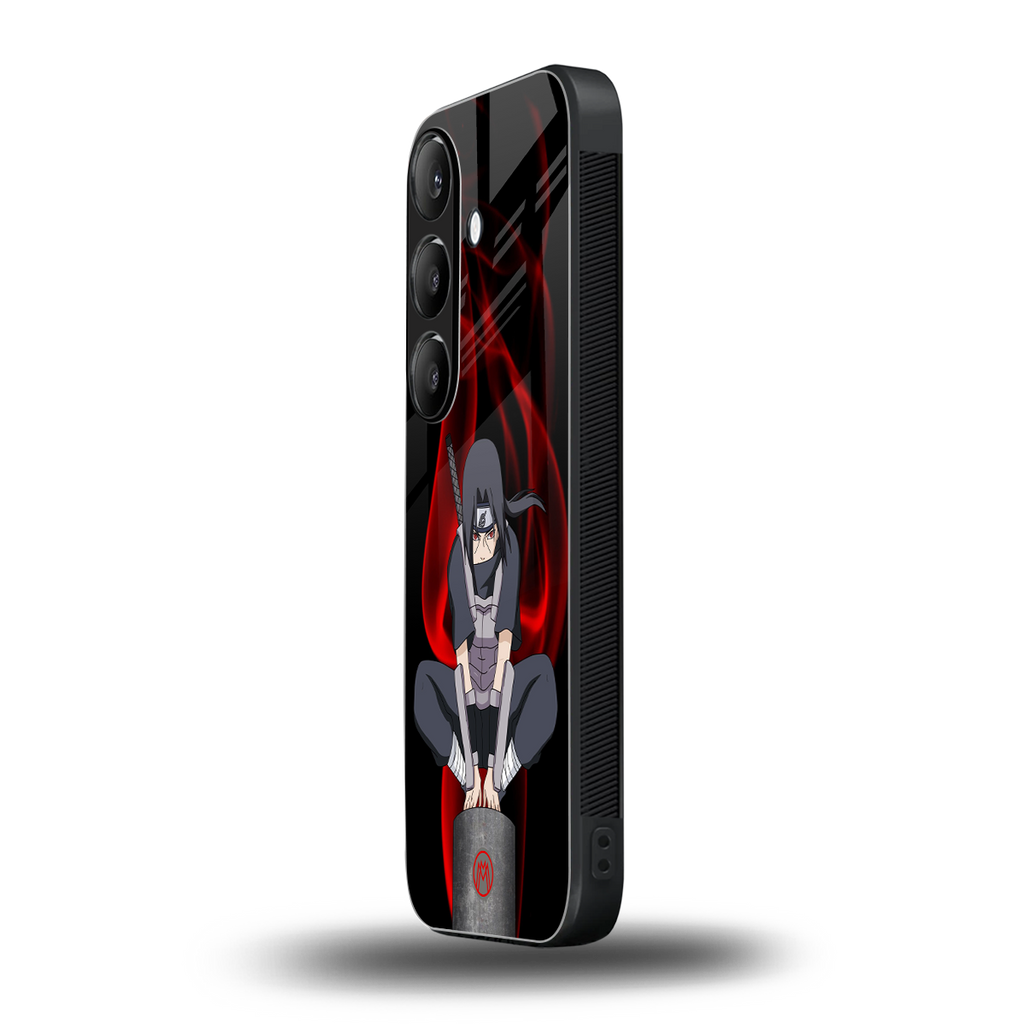 itachi uchiha back phone cover | glass case for samsung galaxy s24 plus