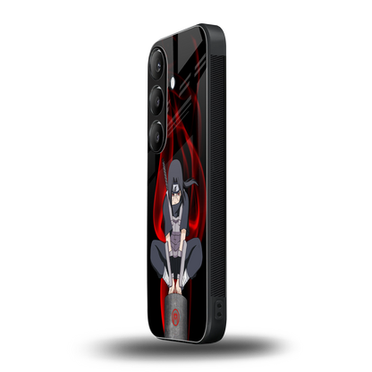 itachi uchiha back phone cover | glass case for samsung galaxy s24 plus