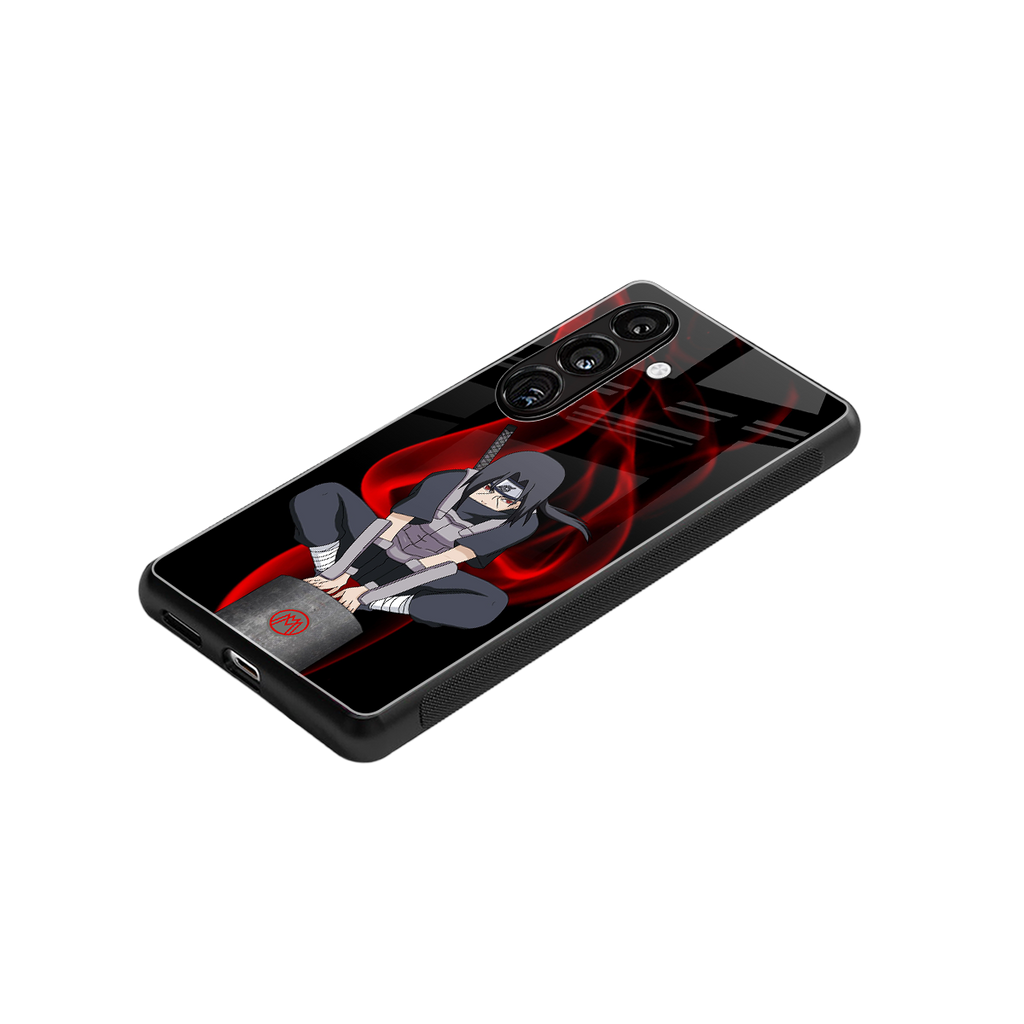 itachi uchiha back phone cover | glass case for samsung galaxy s24