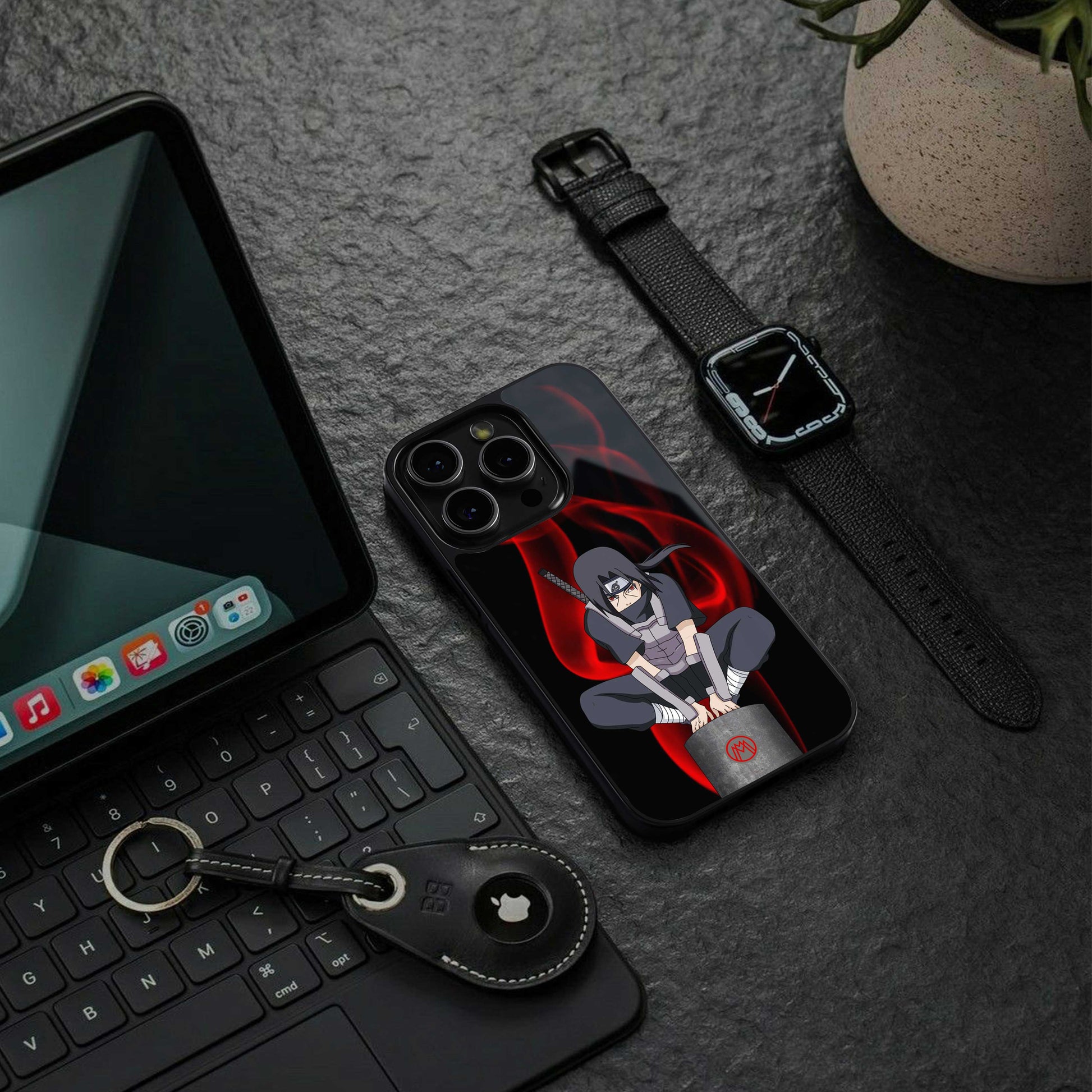 itachi uchiha back phone cover | glass case for iphone 13 pro max